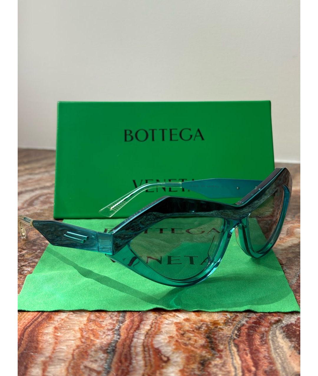 BOTTEGA VENETA Бирюзовые солнцезащитные очки, фото 2