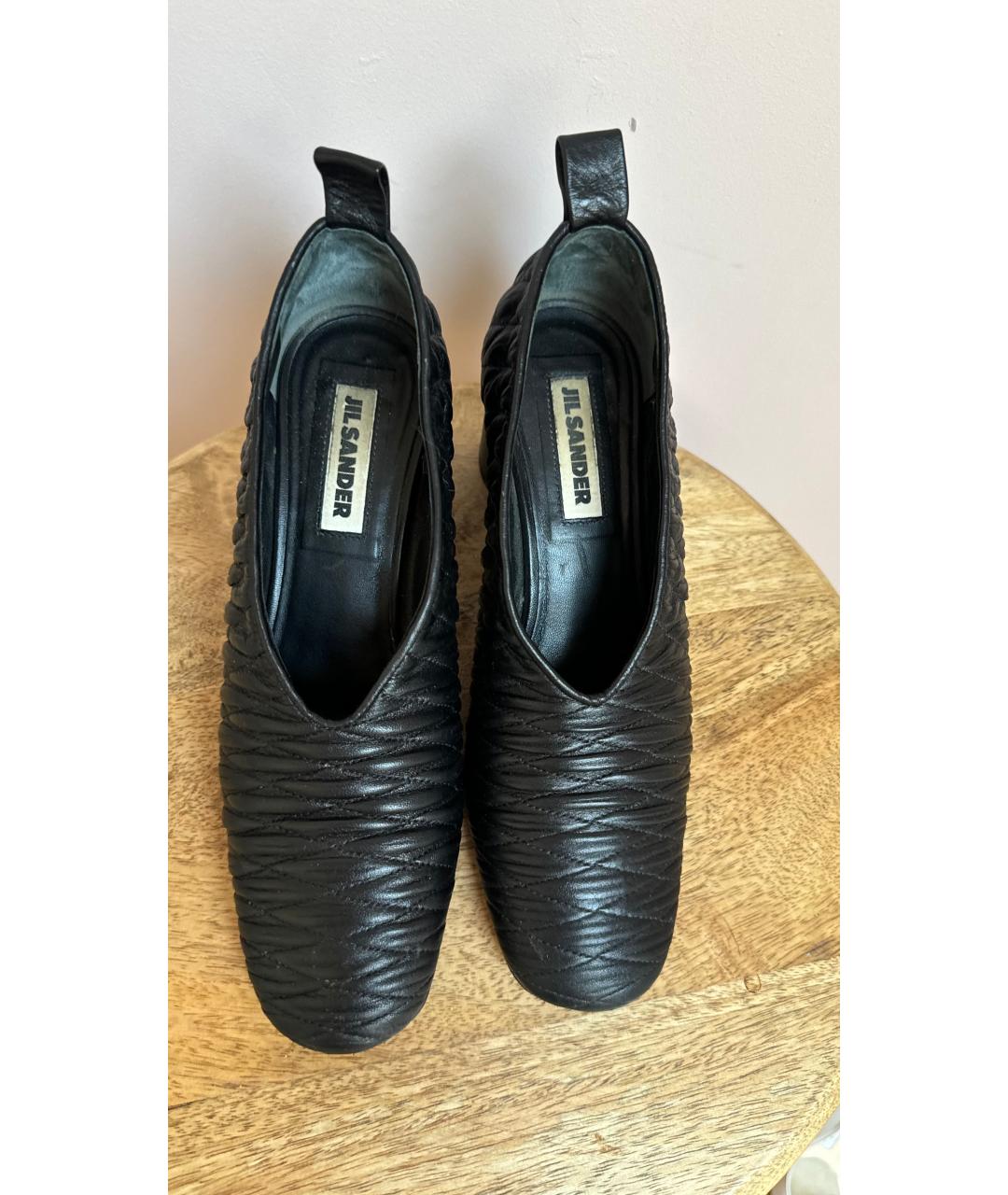 JIL SANDER Черные кожаные туфли, фото 3