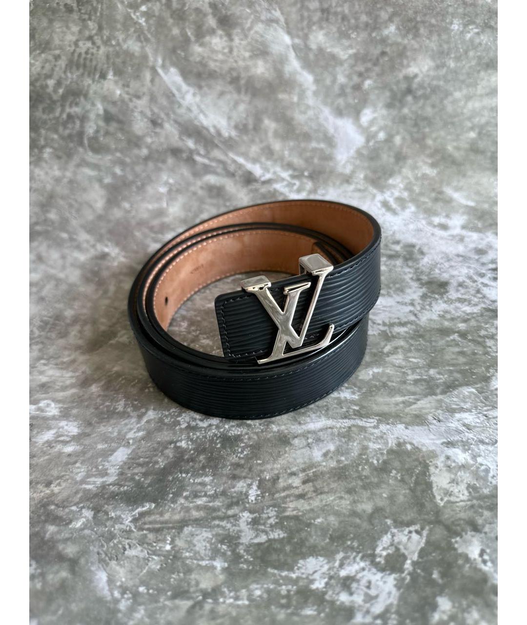 LOUIS VUITTON Черный кожаный ремень, фото 9