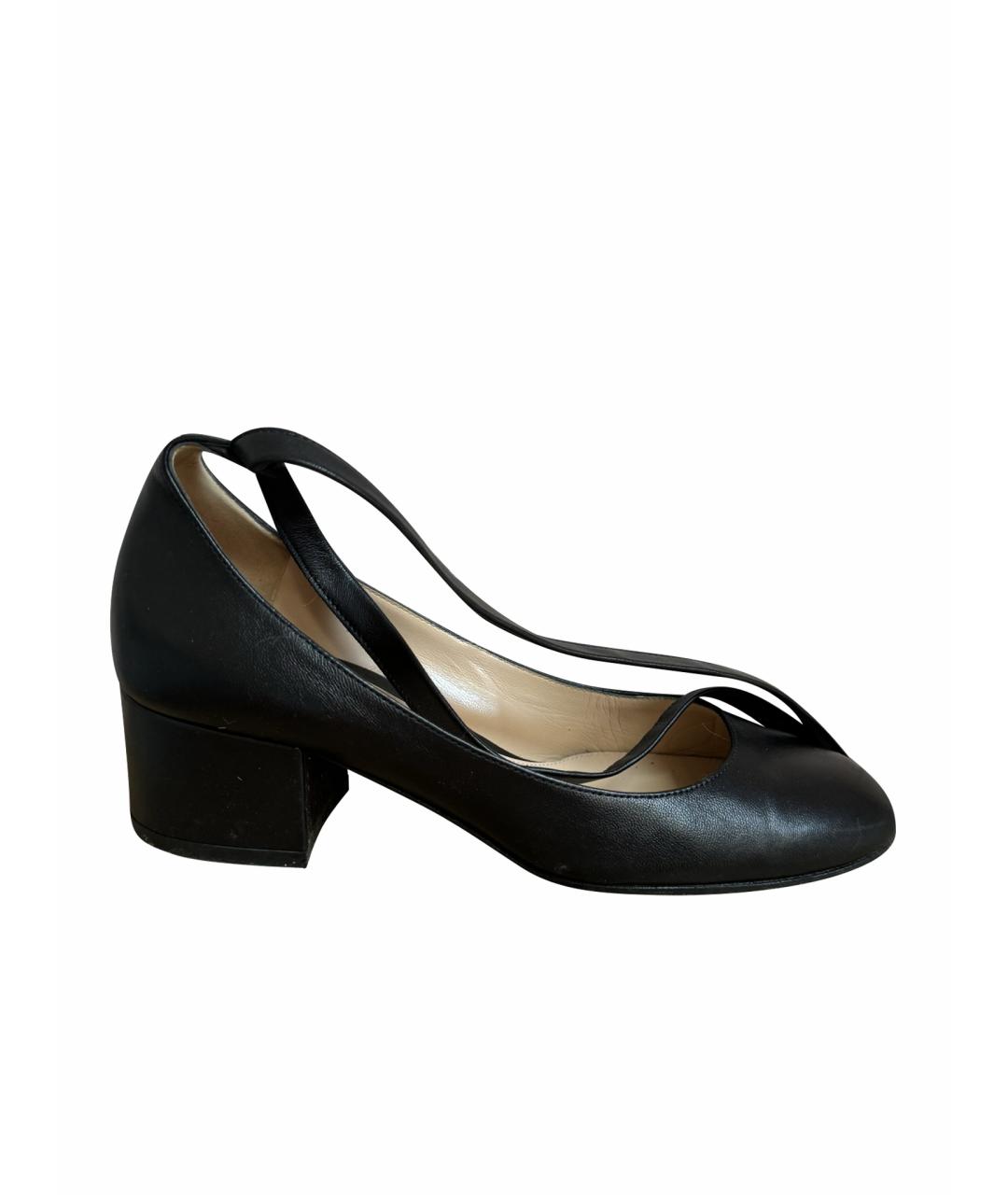 GIANVITO ROSSI Черные кожаные туфли, фото 1