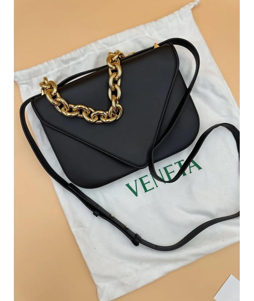 BOTTEGA VENETA Черная кожаная сумка через плечо, фото 2