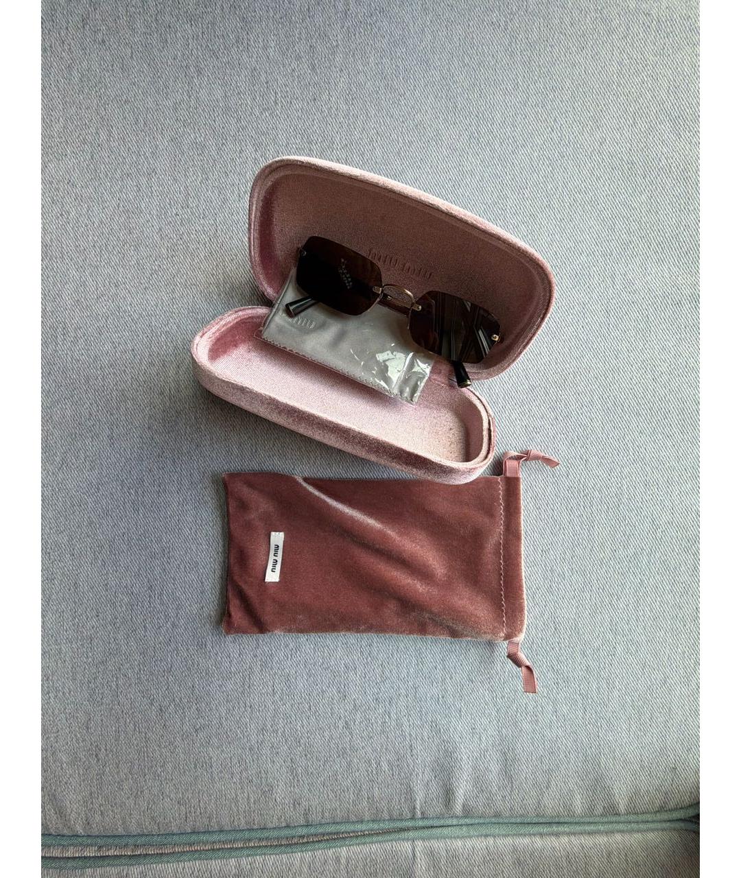 MIU MIU Хаки металлические солнцезащитные очки, фото 4