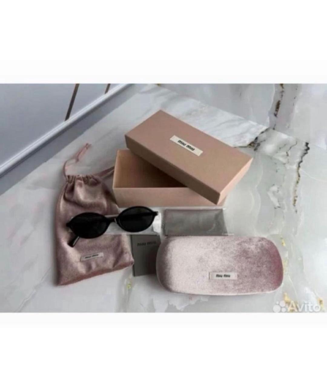MIU MIU Черные пластиковые солнцезащитные очки, фото 4