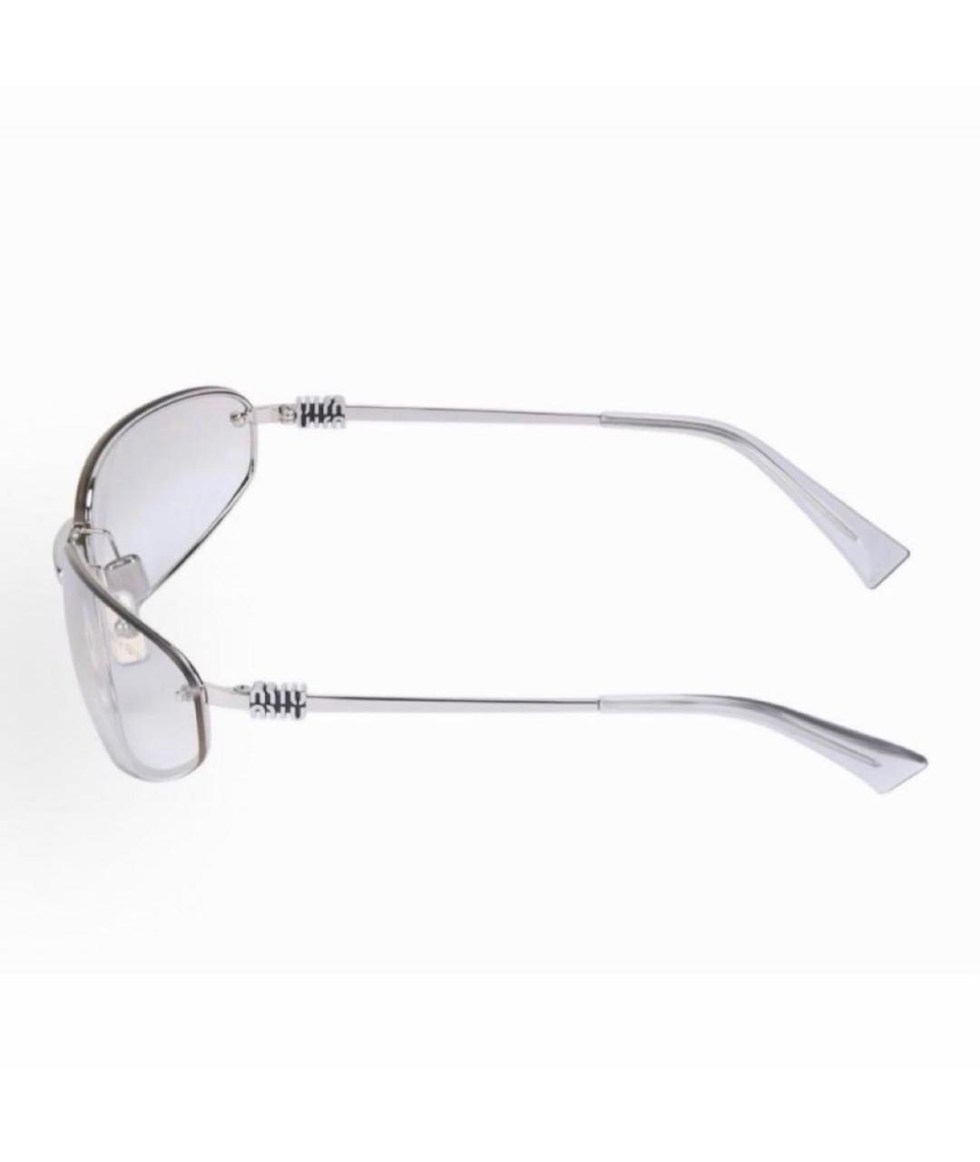 MIU MIU Серебряные металлические солнцезащитные очки, фото 3