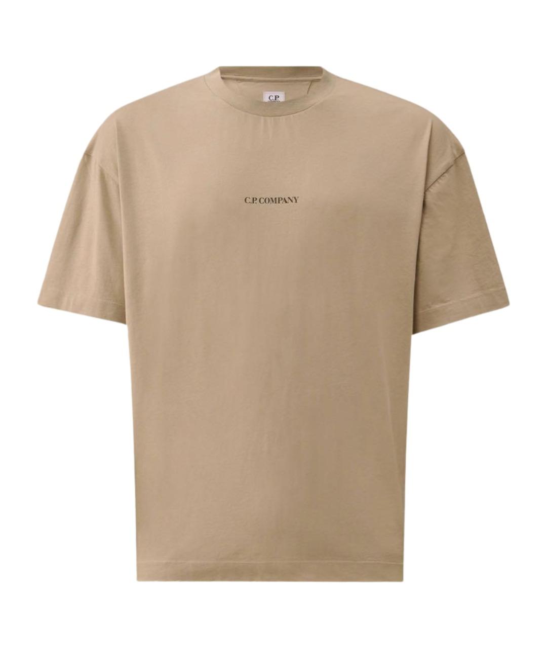 CP COMPANY Бежевая хлопковая футболка, фото 1