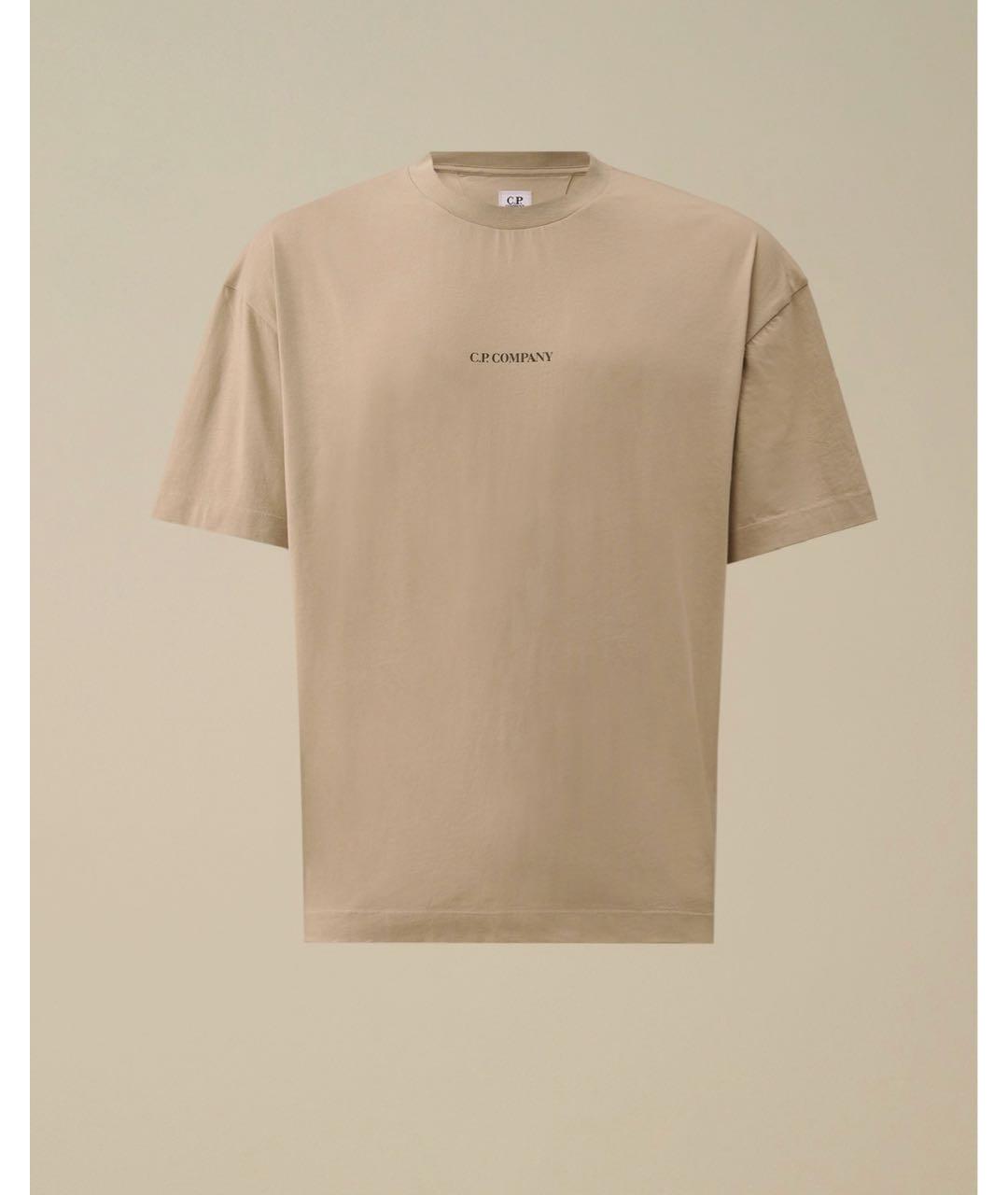 CP COMPANY Бежевая хлопковая футболка, фото 6