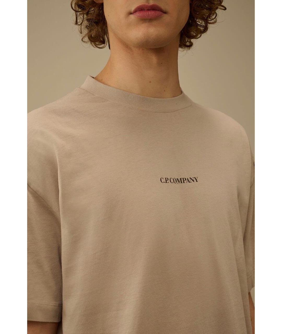 CP COMPANY Бежевая хлопковая футболка, фото 5