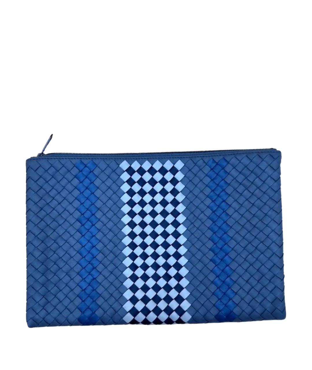 BOTTEGA VENETA Синяя кожаная папка для документов, фото 1
