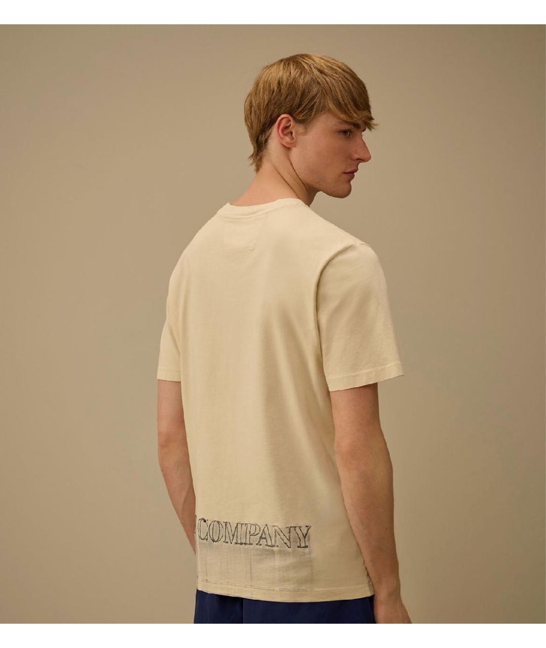 CP COMPANY Бежевая хлопковая футболка, фото 6