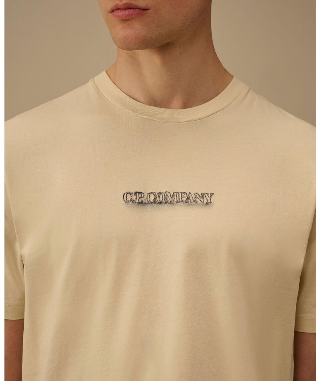 CP COMPANY Бежевая хлопковая футболка, фото 5