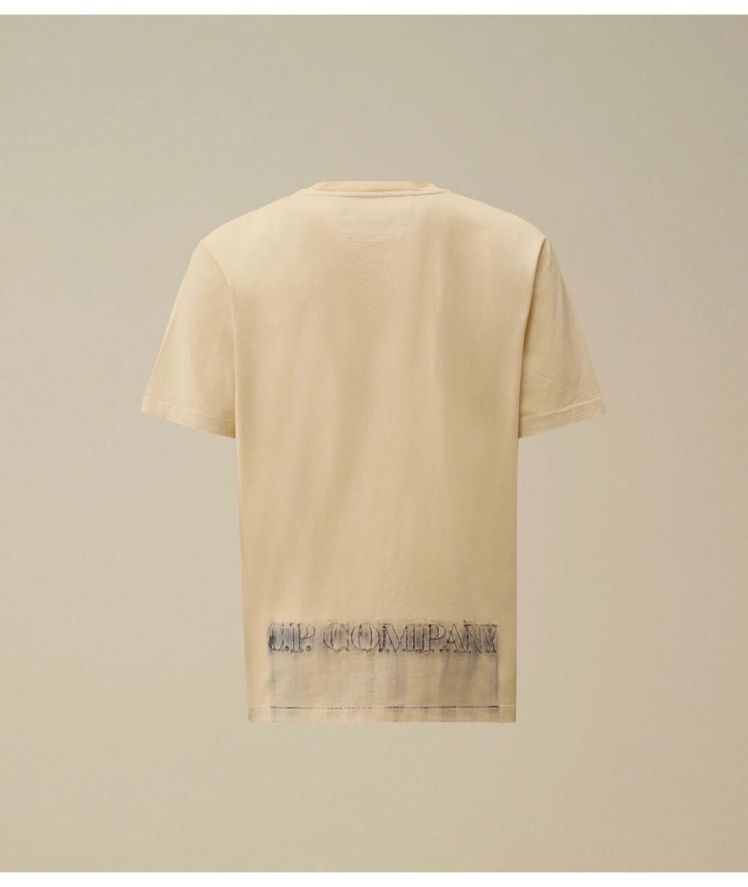 CP COMPANY Бежевая хлопковая футболка, фото 2