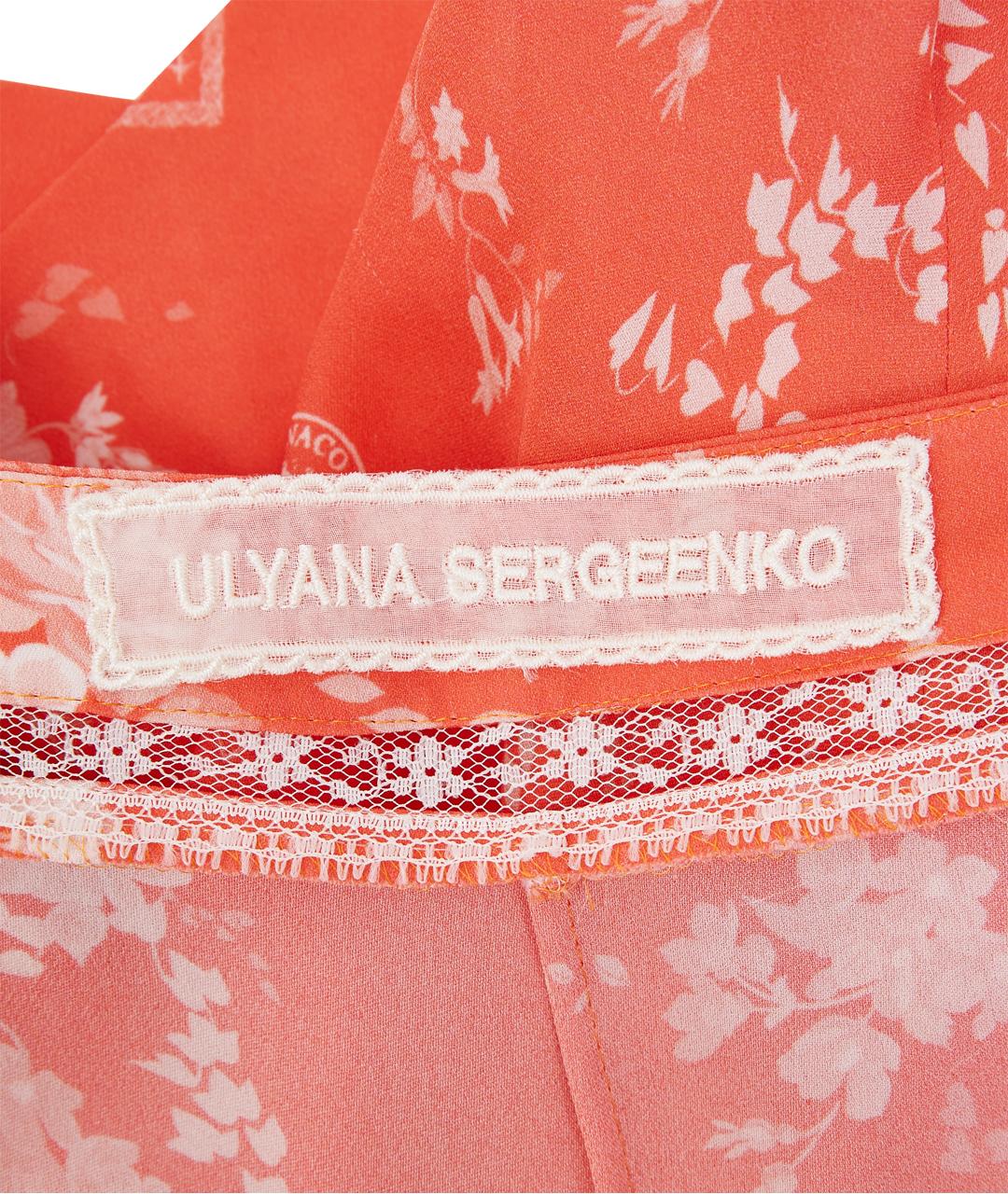 ULYANA SERGEENKO Оранжевый шелковый комбинезон, фото 6