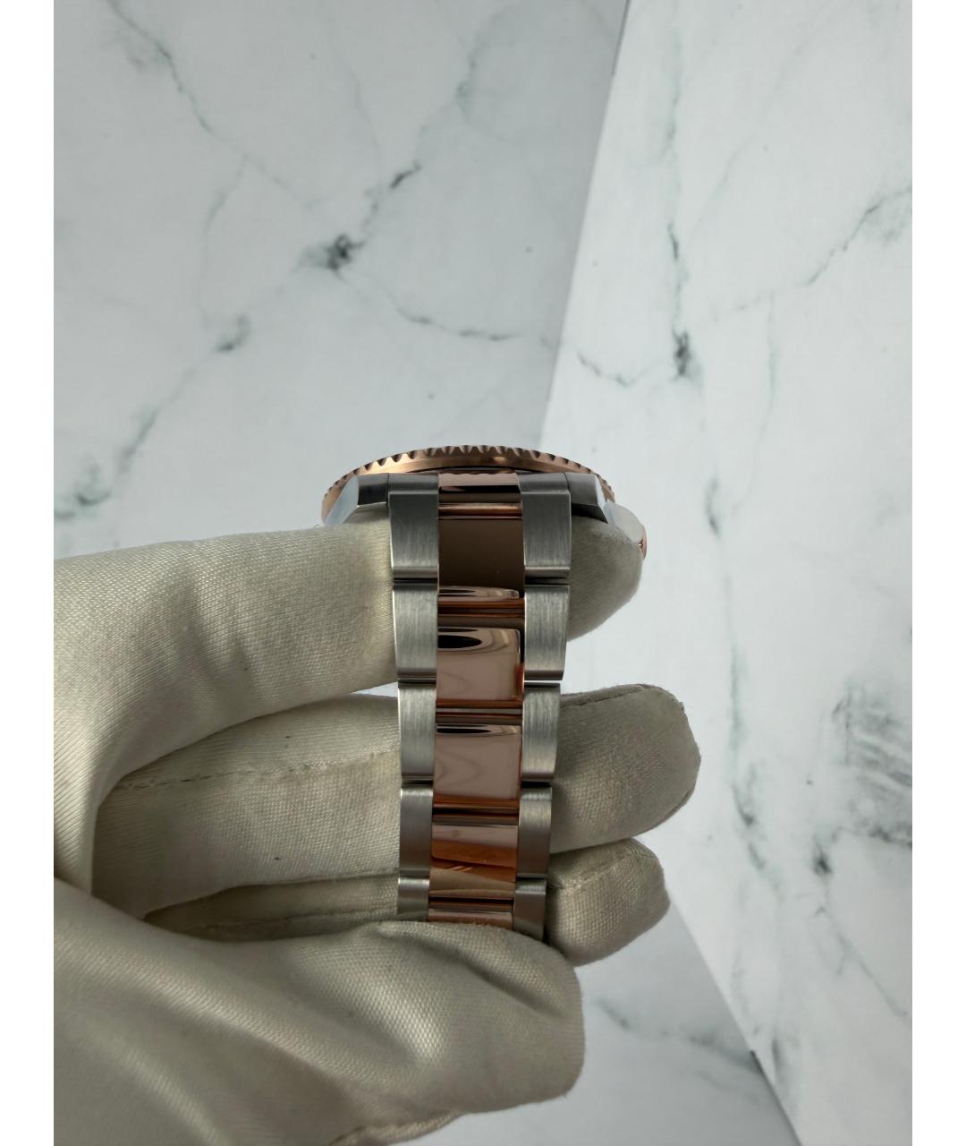 ROLEX Черные часы из розового золота, фото 6