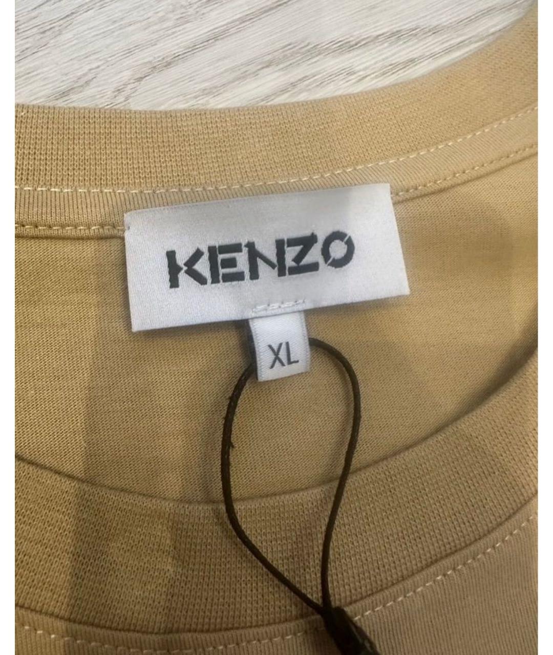 KENZO Коричневая хлопковая футболка, фото 4