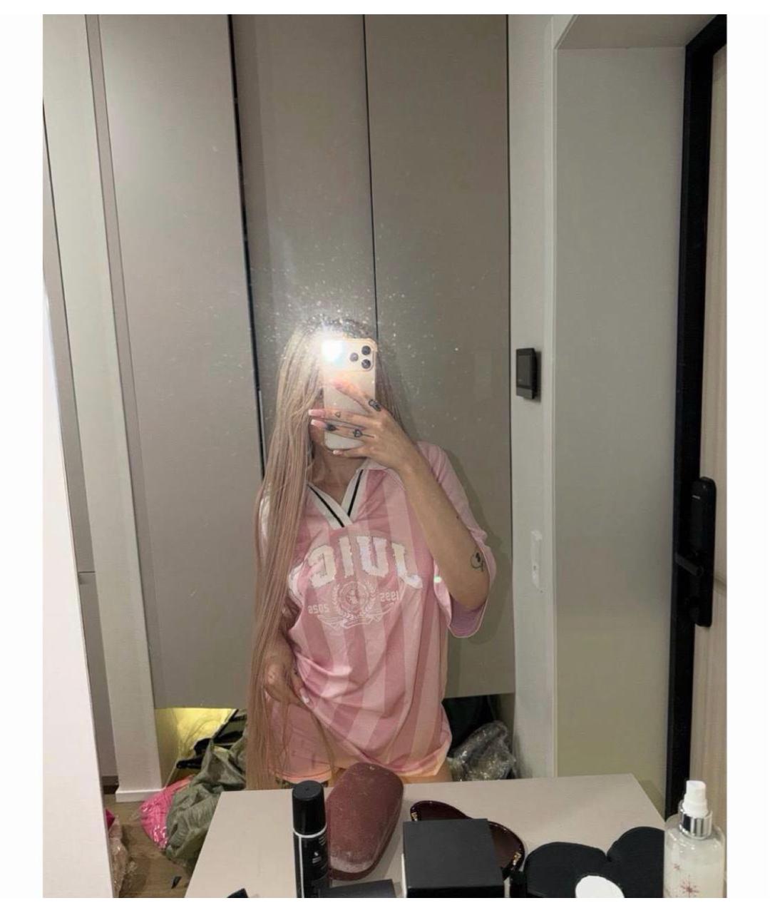 JUICY COUTURE Розовая полиэстеровая футболка, фото 5