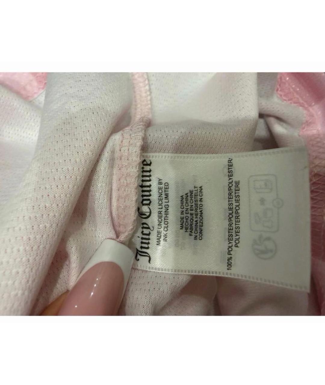 JUICY COUTURE Розовая полиэстеровая футболка, фото 7