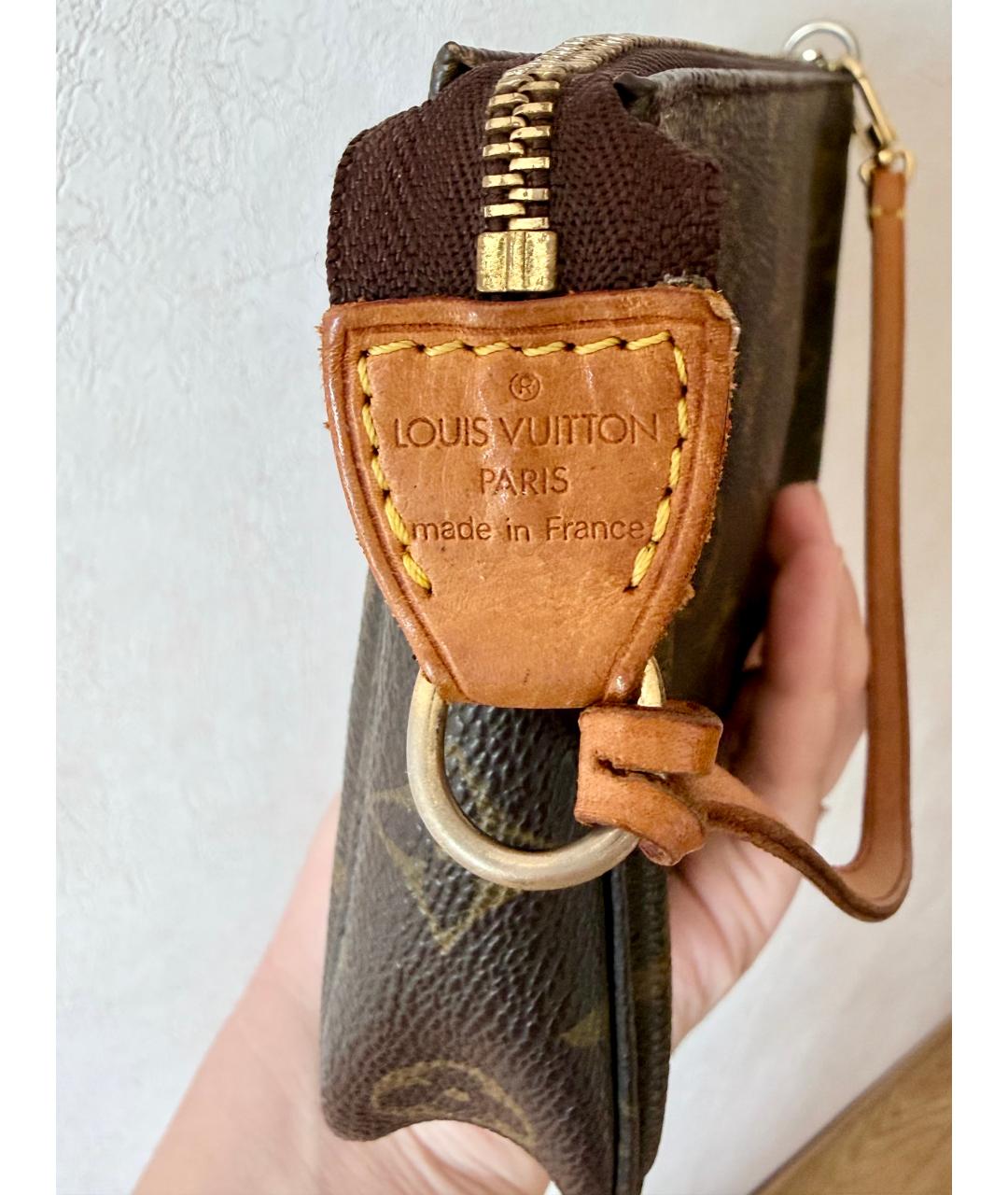 LOUIS VUITTON Коричневая кожаная сумка с короткими ручками, фото 2