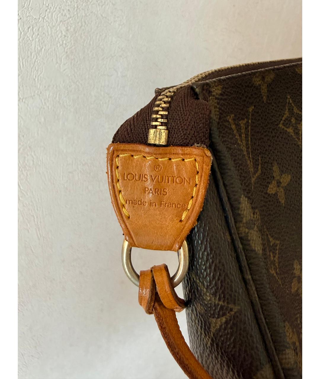 LOUIS VUITTON Коричневая кожаная сумка с короткими ручками, фото 4