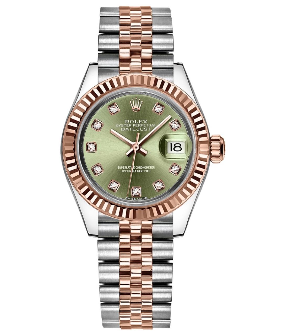 ROLEX Зеленые часы из розового золота, фото 1