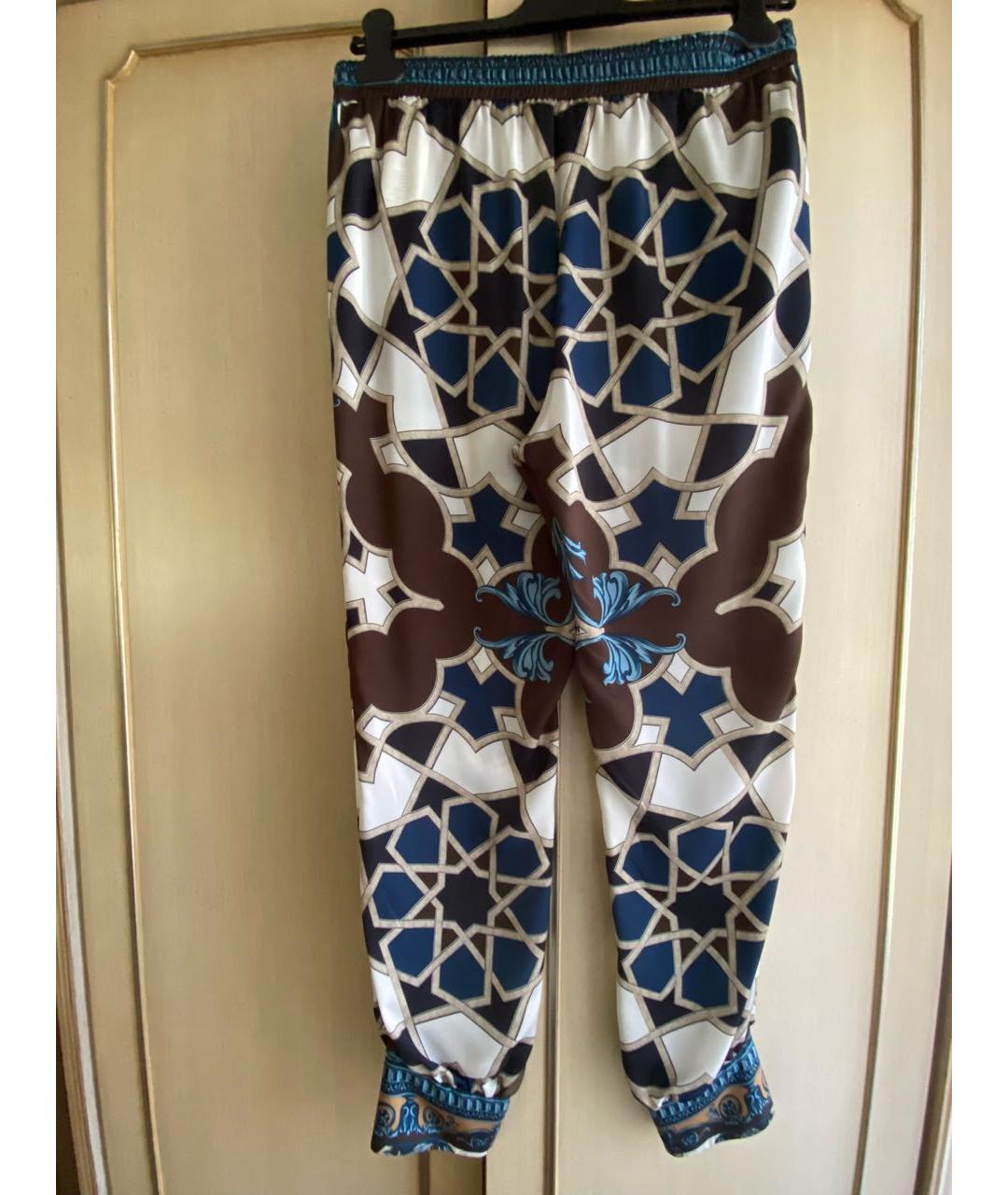 VERSACE Мульти шелковые брюки узкие, фото 2