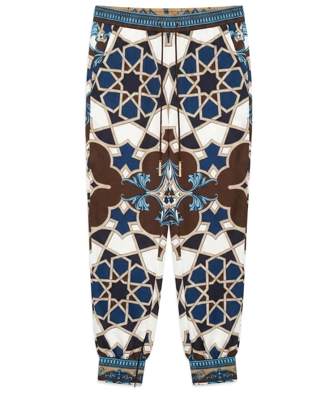 VERSACE Мульти шелковые брюки узкие, фото 1