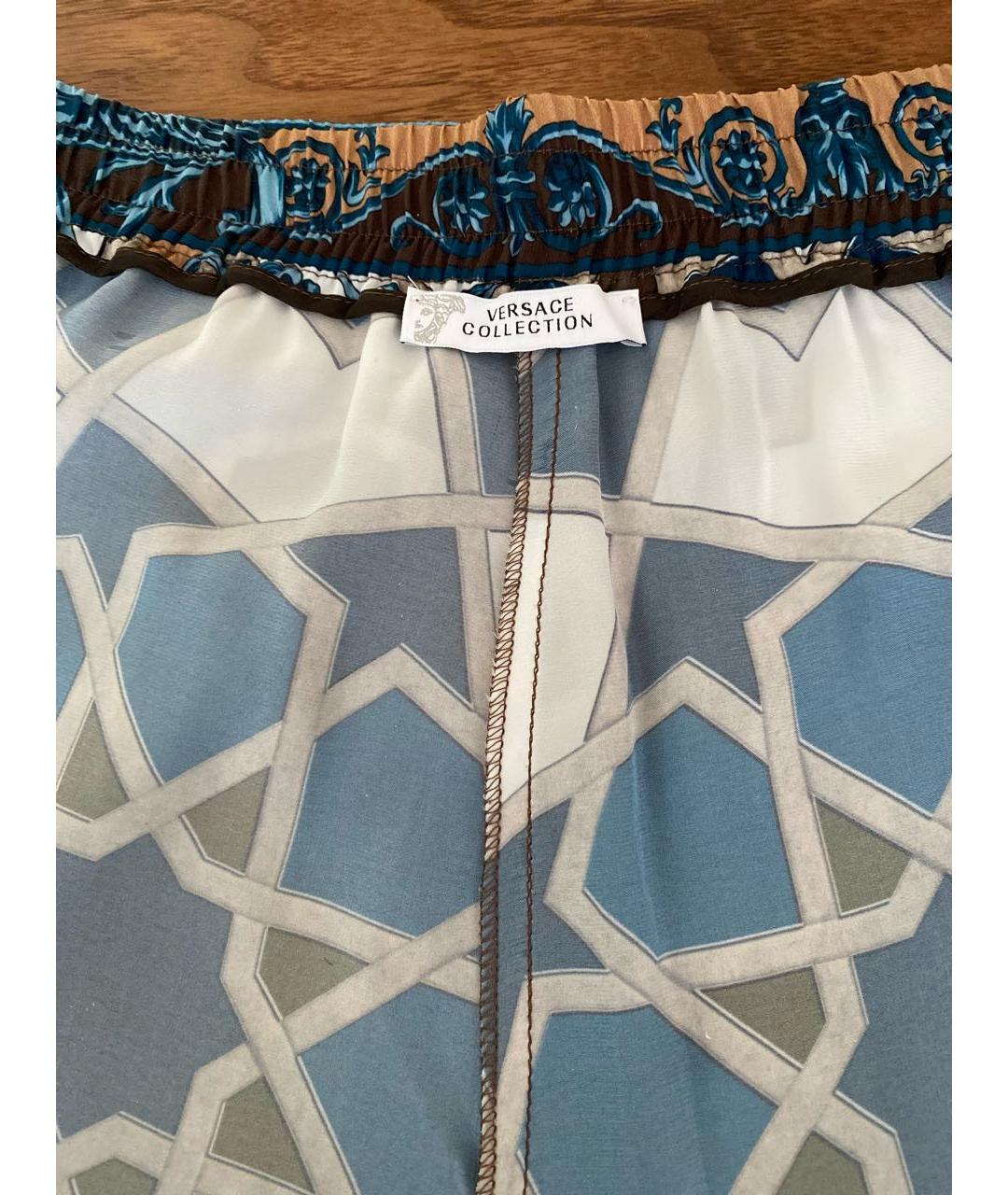 VERSACE Мульти шелковые брюки узкие, фото 4