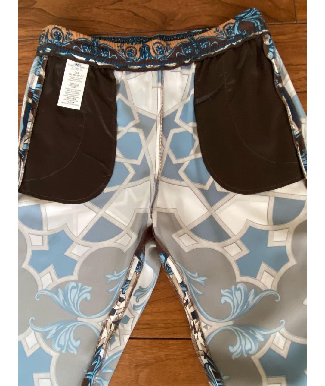 VERSACE Мульти шелковые брюки узкие, фото 3