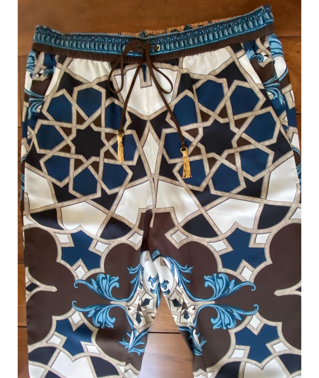 VERSACE Мульти шелковые брюки узкие, фото 6
