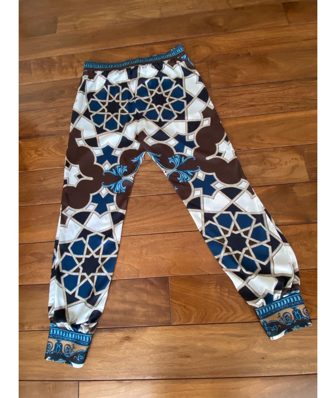 VERSACE Мульти шелковые брюки узкие, фото 2