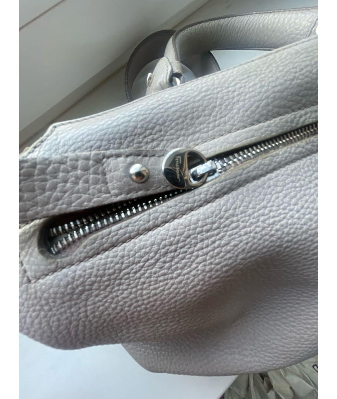 FERRAGAMO Бежевая кожаная сумка тоут, фото 8