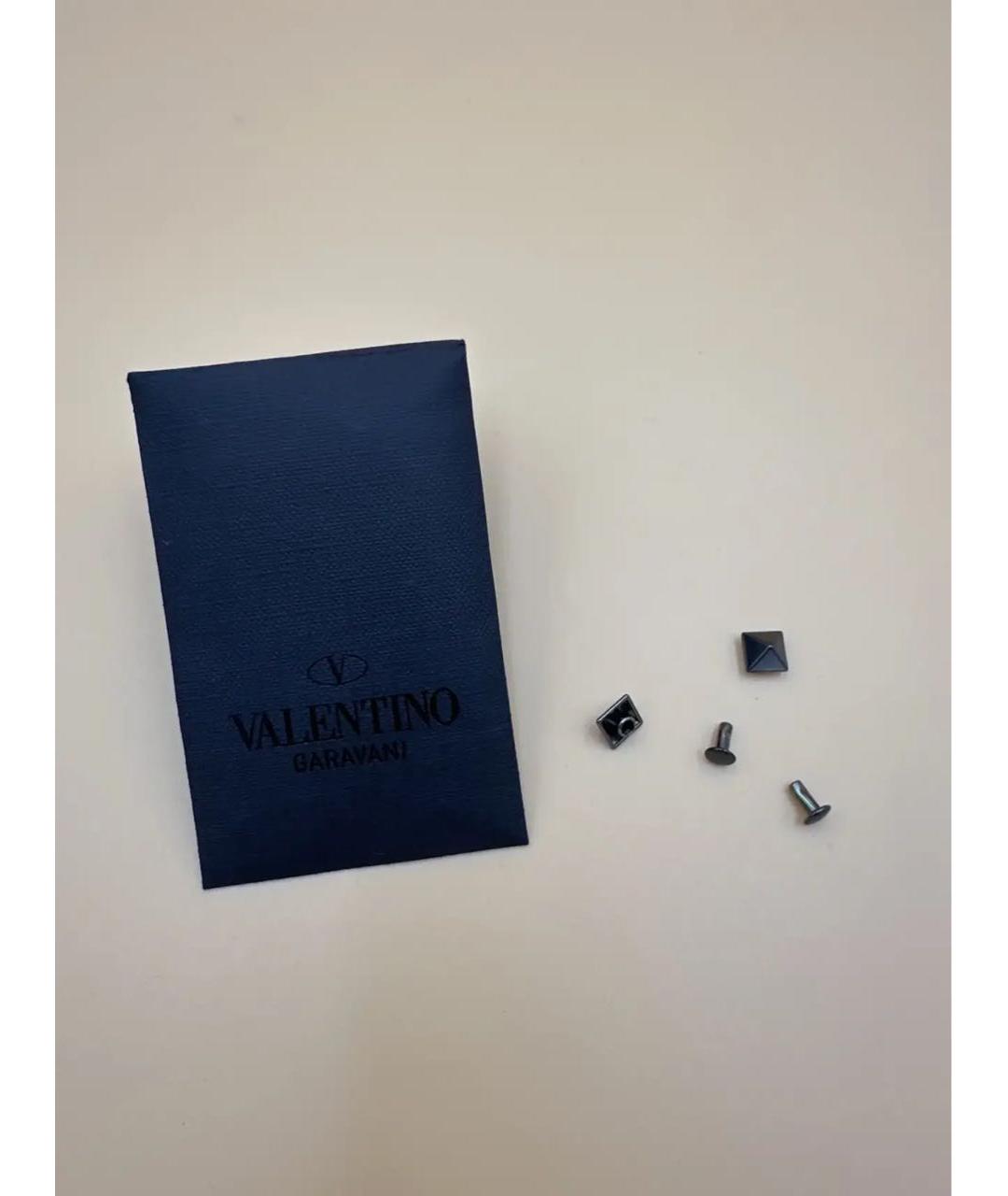 VALENTINO Темно-синий кожаный кардхолдер, фото 8