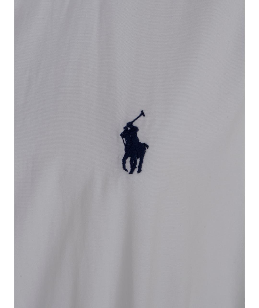POLO RALPH LAUREN Белое хлопковое повседневное платье, фото 3
