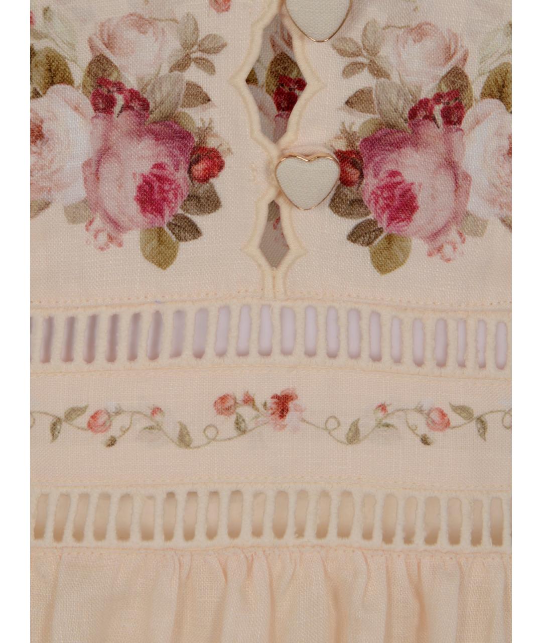 ZIMMERMANN Бежевое льняное повседневное платье, фото 3