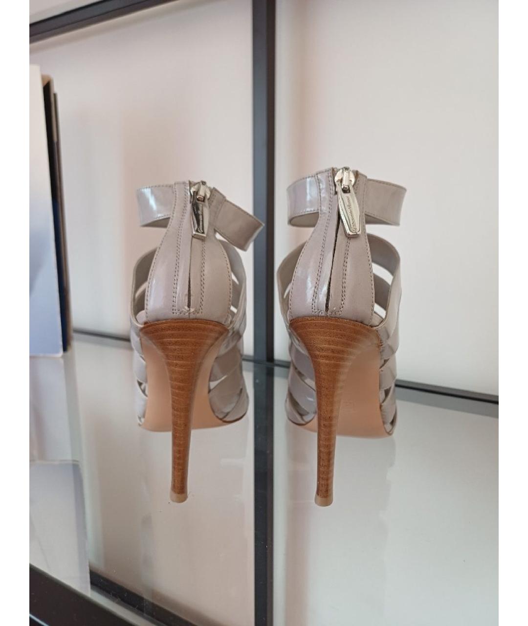 GIANVITO ROSSI Серые кожаные босоножки, фото 6