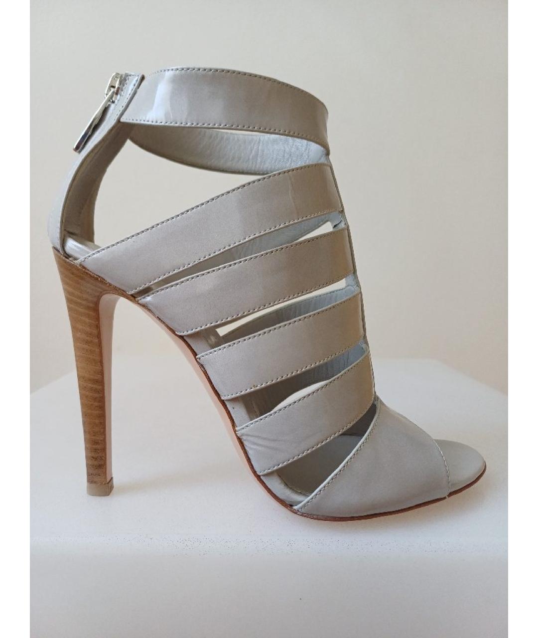 GIANVITO ROSSI Серые кожаные босоножки, фото 8