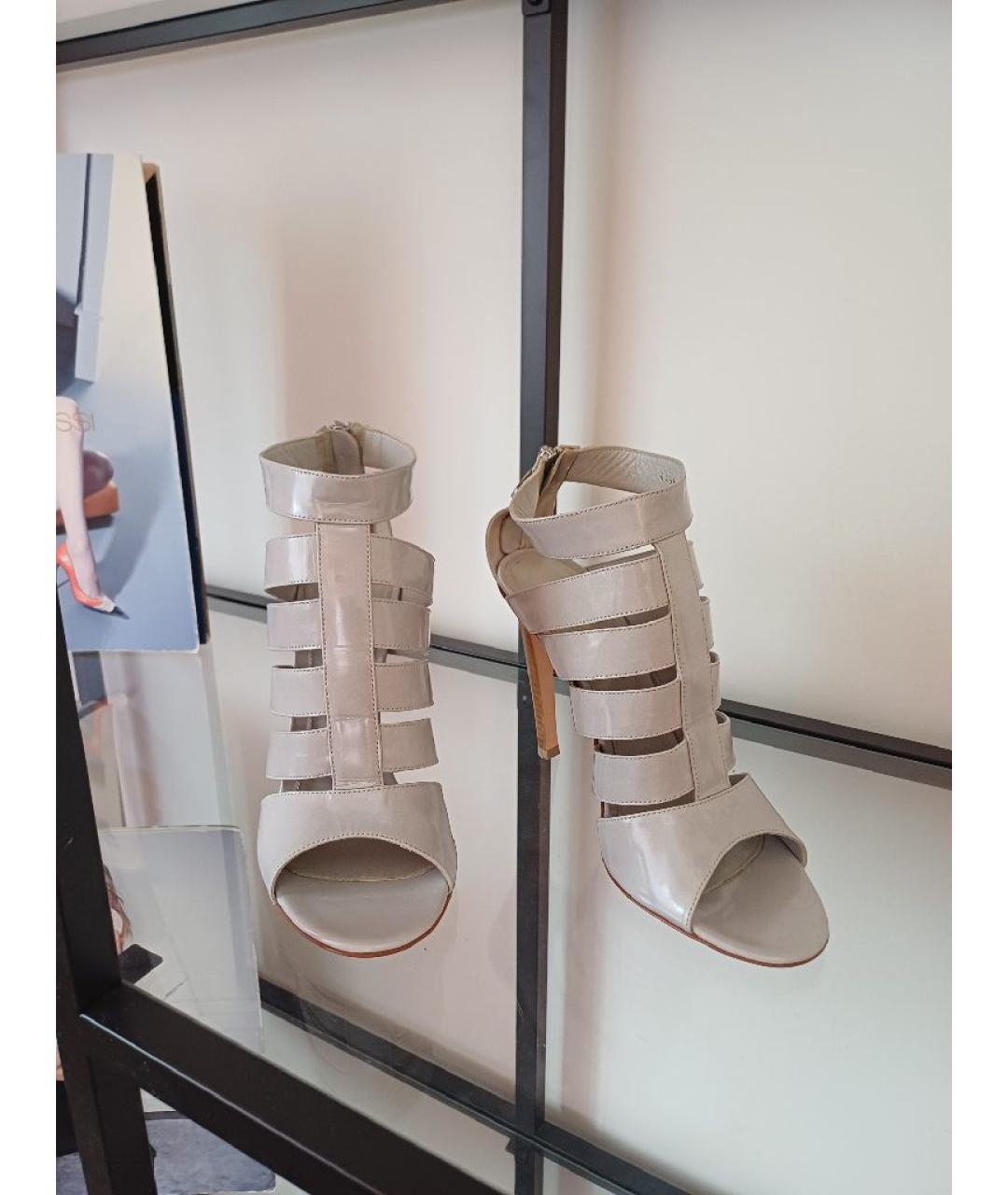 GIANVITO ROSSI Серые кожаные босоножки, фото 4