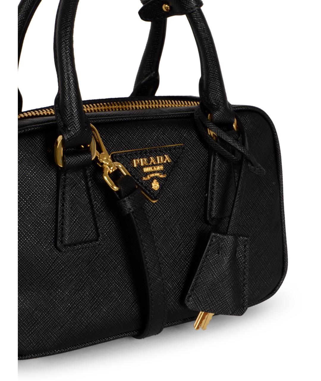 PRADA Черная кожаная сумка тоут, фото 5
