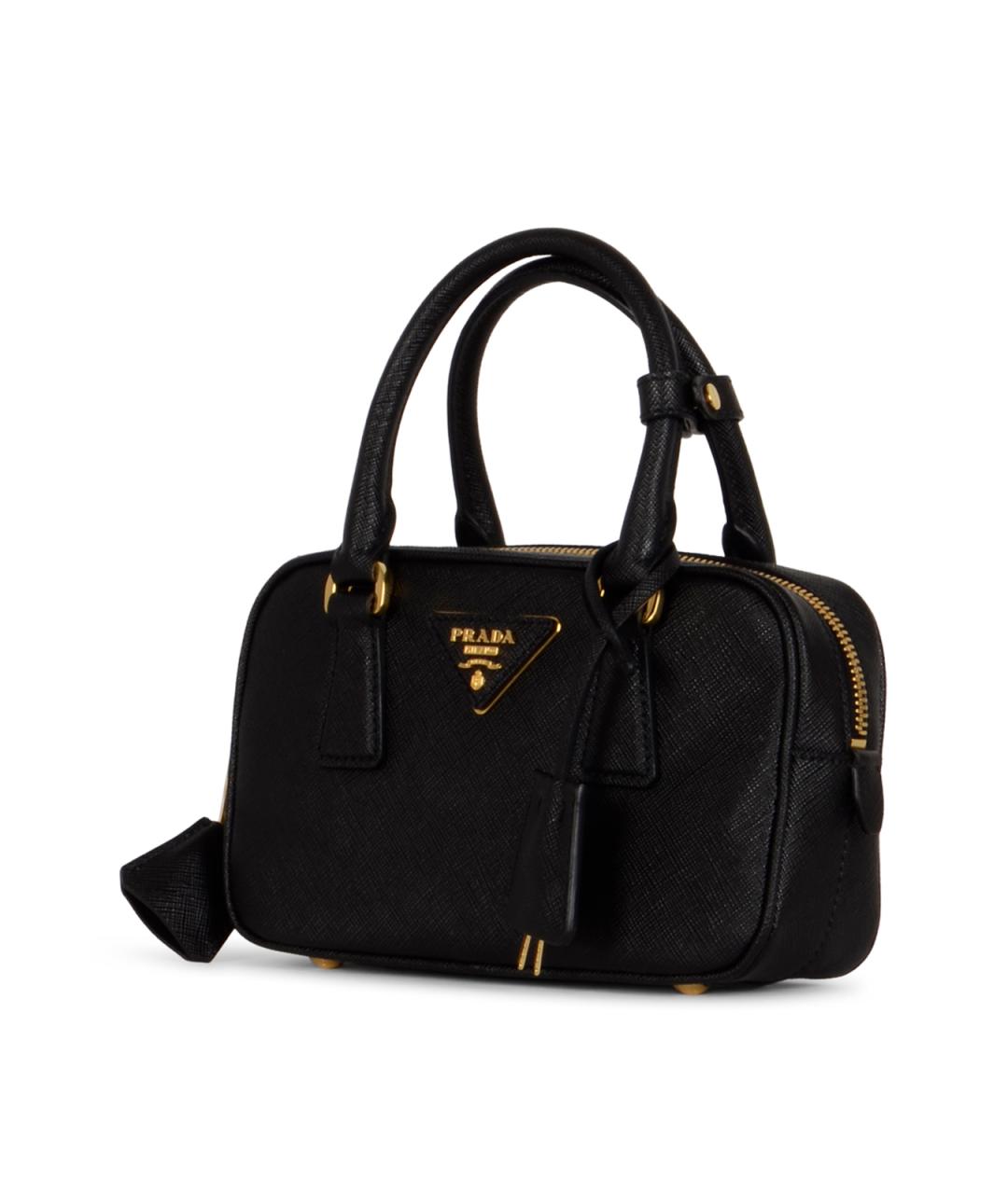 PRADA Черная кожаная сумка тоут, фото 2