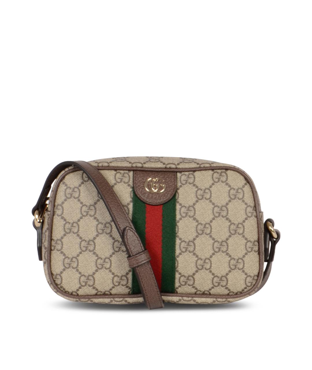 GUCCI Бежевая тканевая сумка через плечо, фото 1