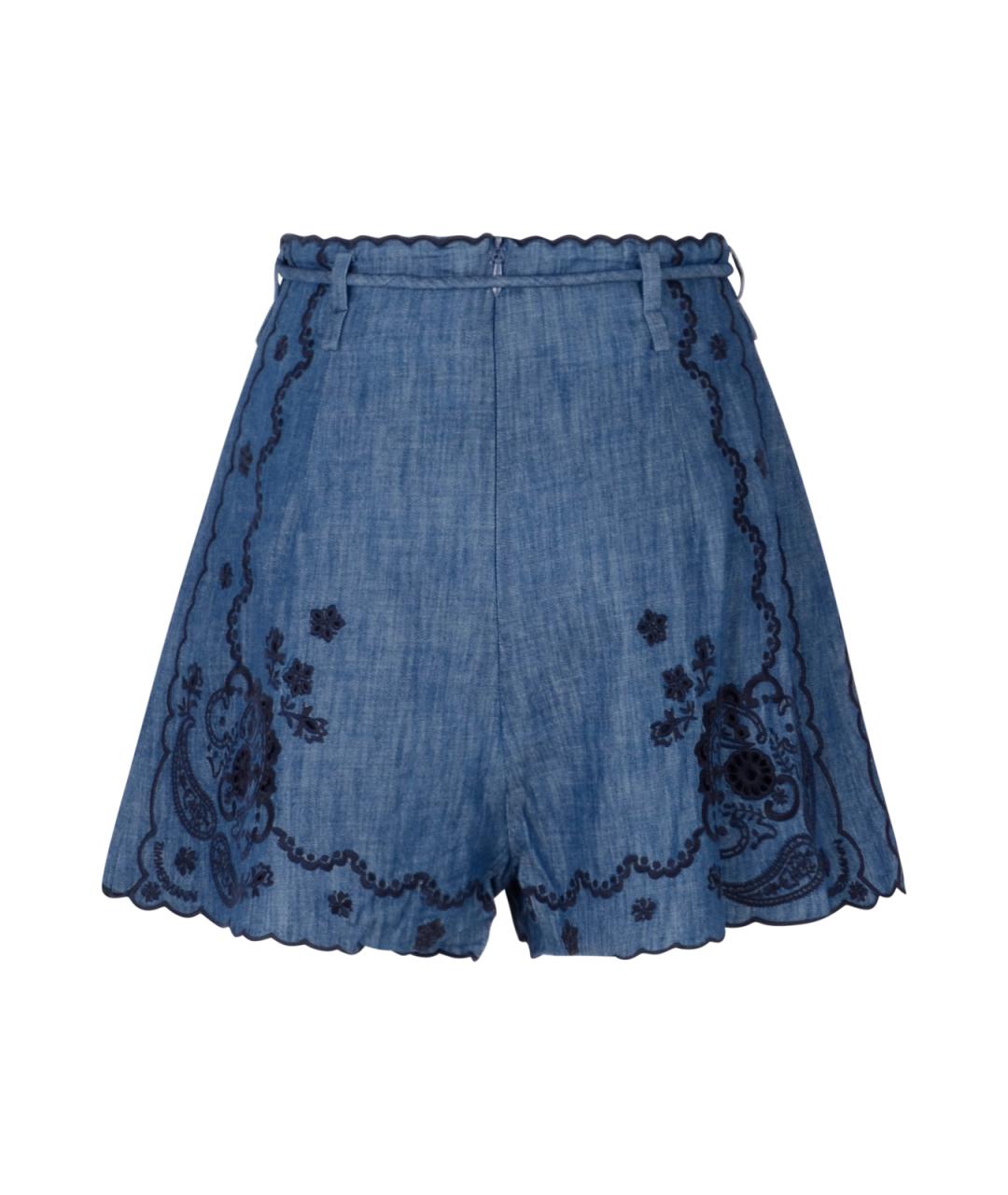 ZIMMERMANN Синие хлопковые шорты, фото 2