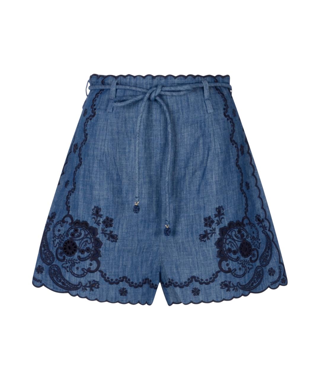 ZIMMERMANN Синие хлопковые шорты, фото 1