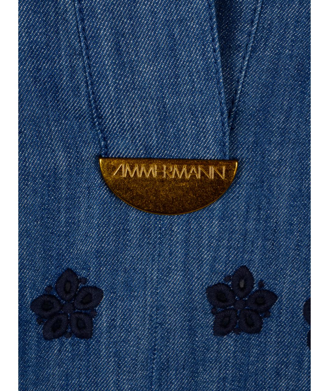 ZIMMERMANN Синее хлопковое платье, фото 3