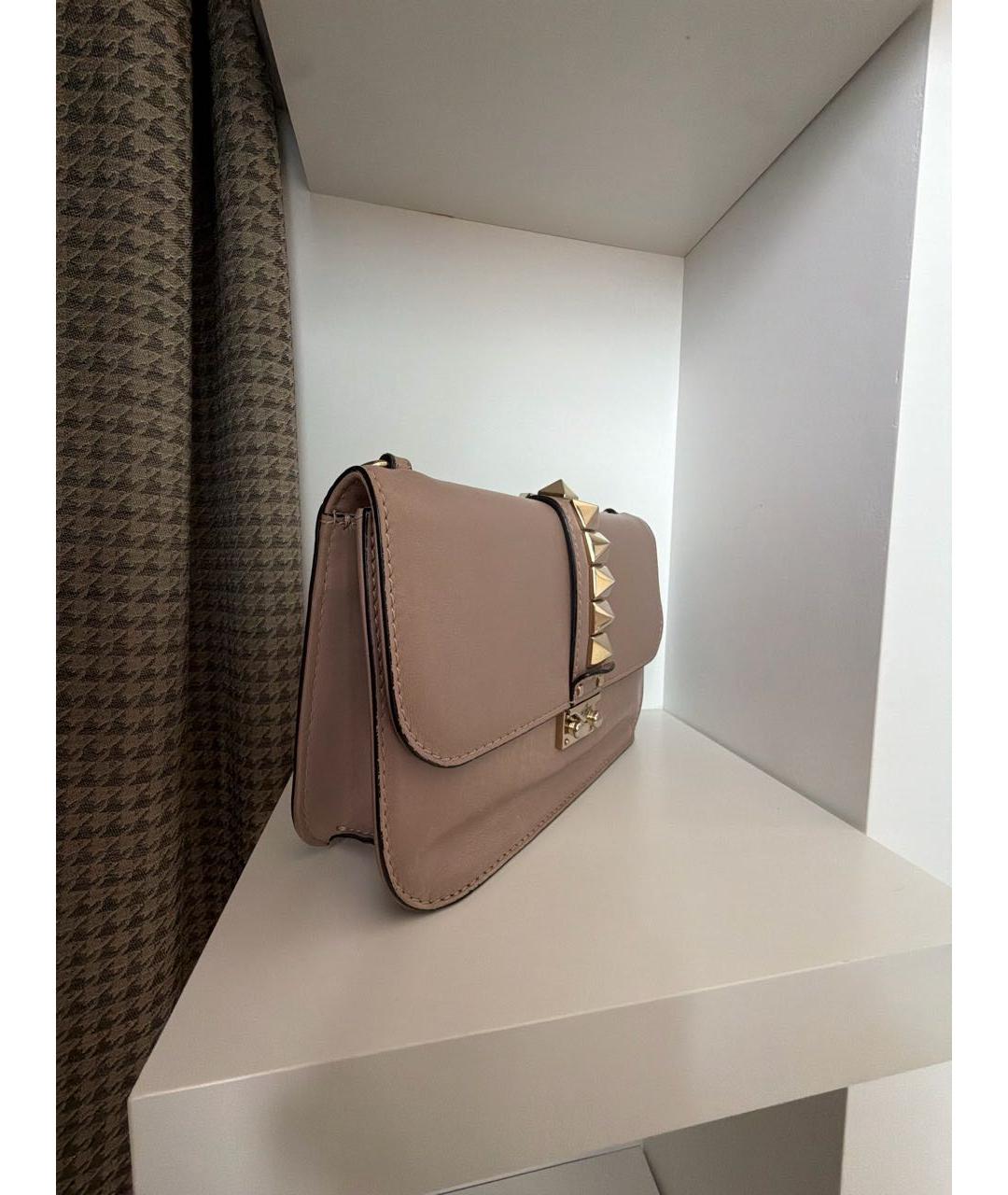 VALENTINO Бежевая кожаная сумка через плечо, фото 2