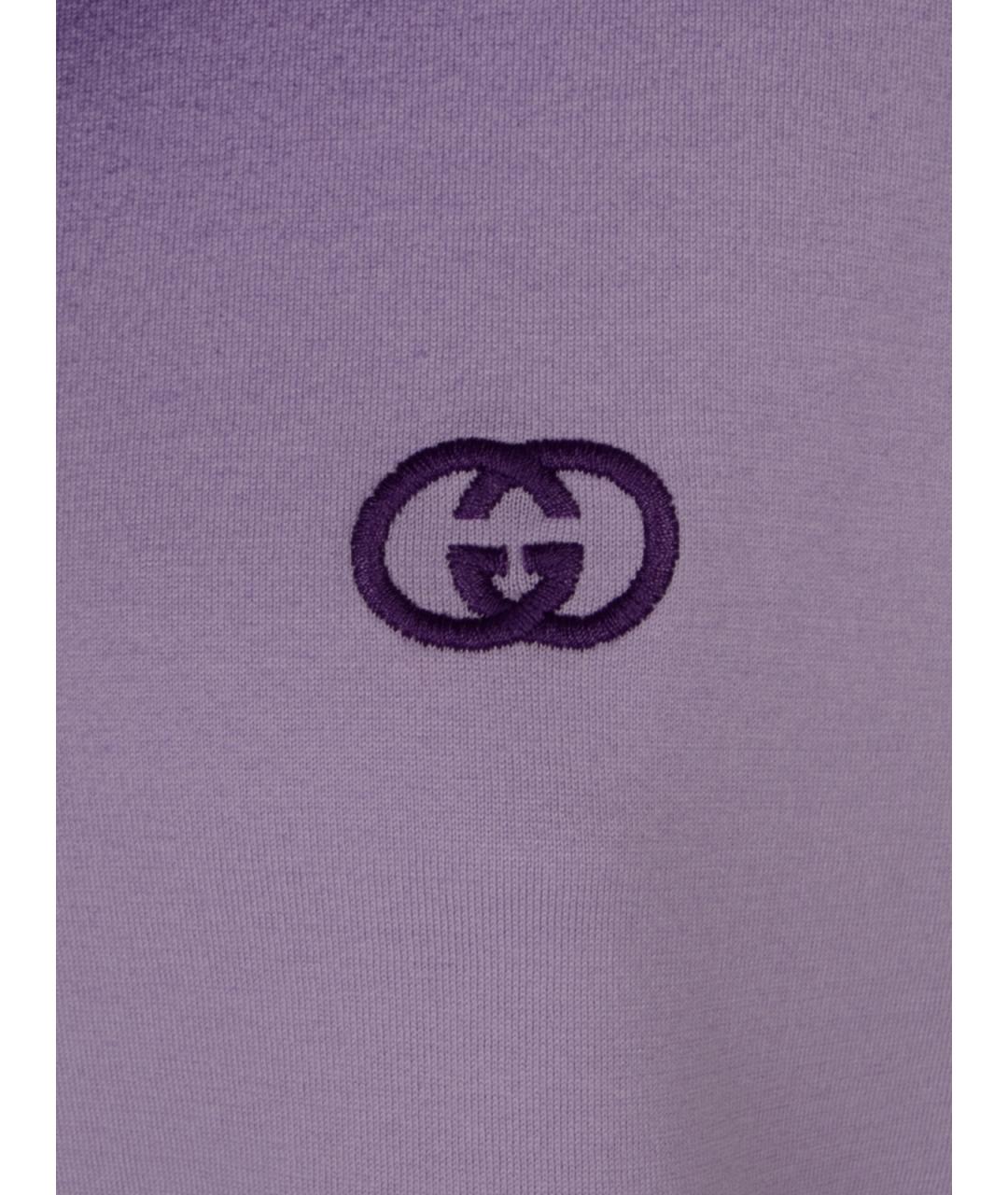 GUCCI Фиолетовая хлопковая футболка, фото 3