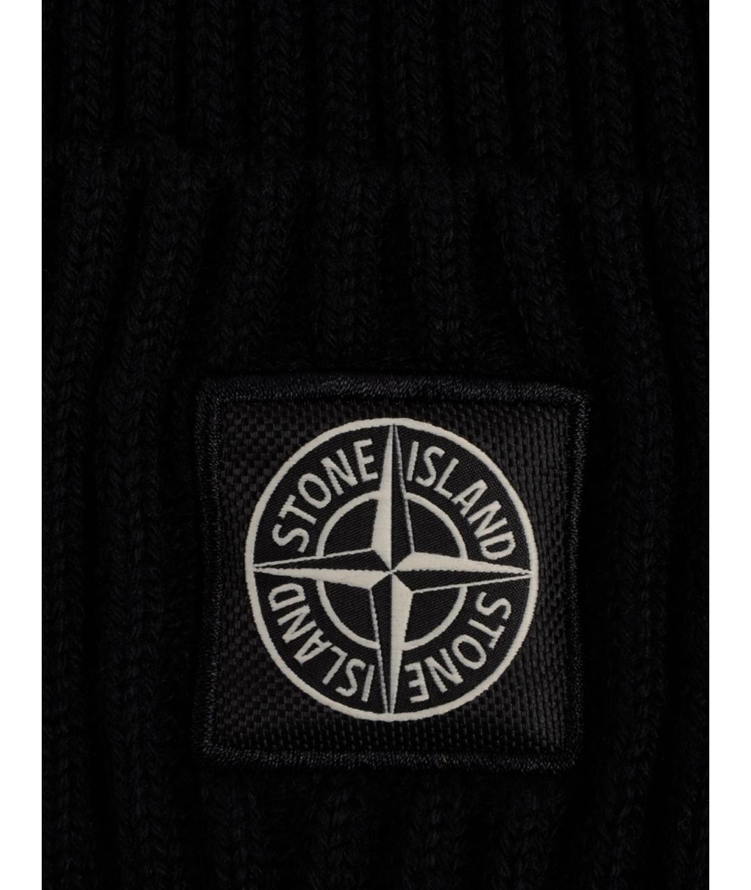 STONE ISLAND Черная шерстяная шапка, фото 3