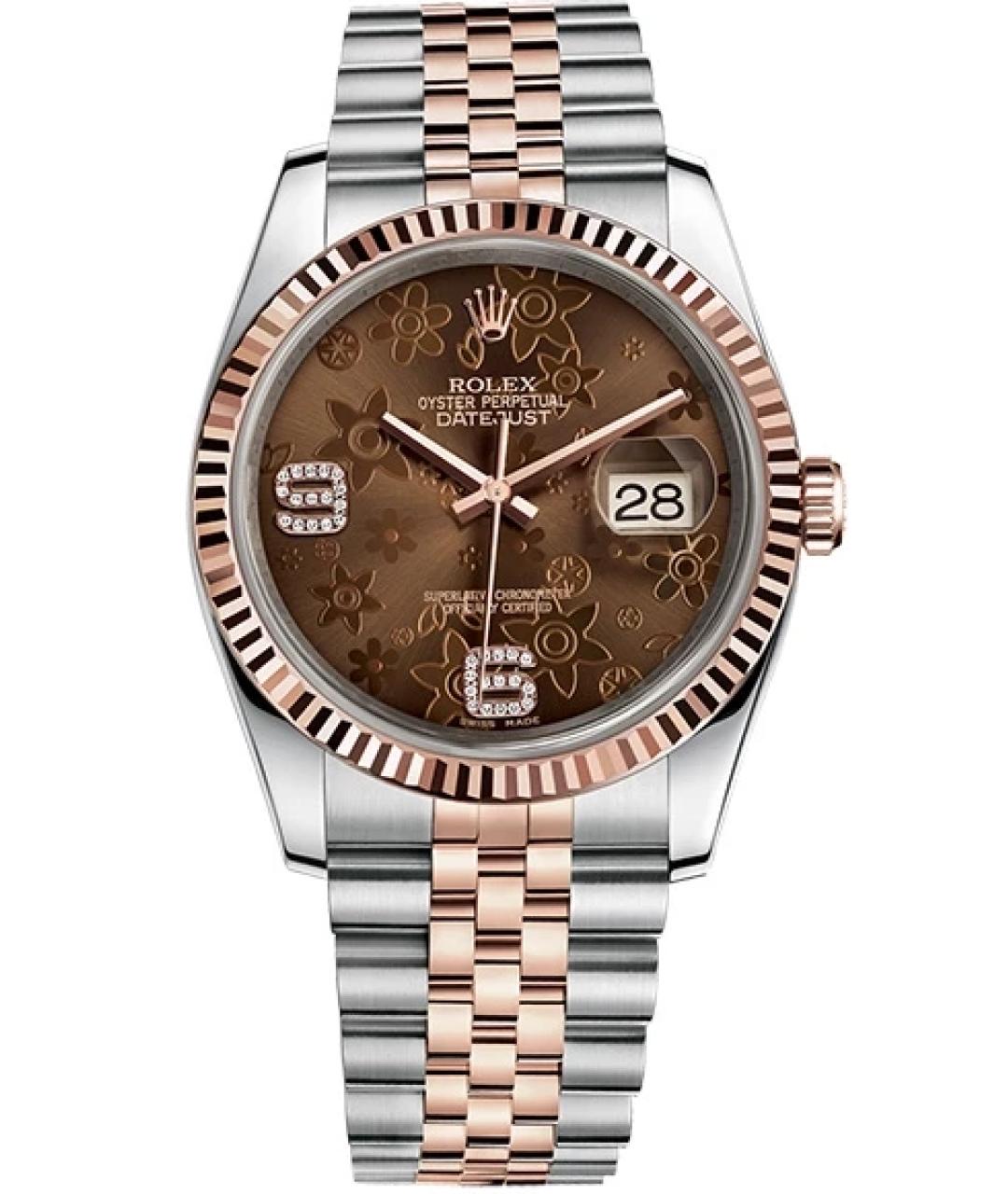 ROLEX Коричневые часы из розового золота, фото 1