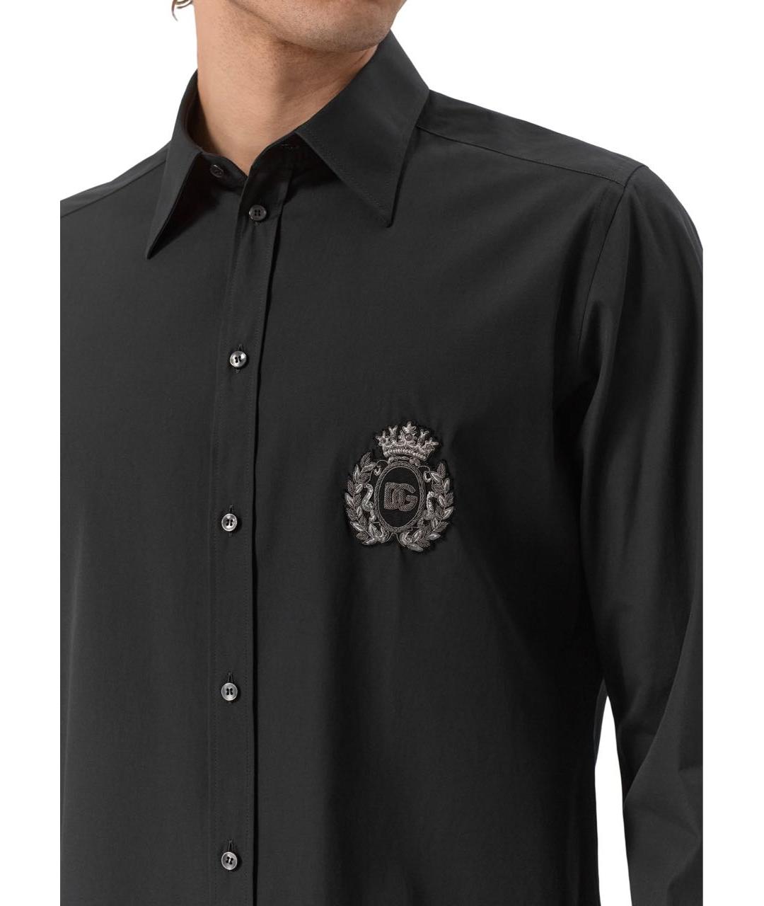 DOLCE&GABBANA Черная хлопковая кэжуал рубашка, фото 4