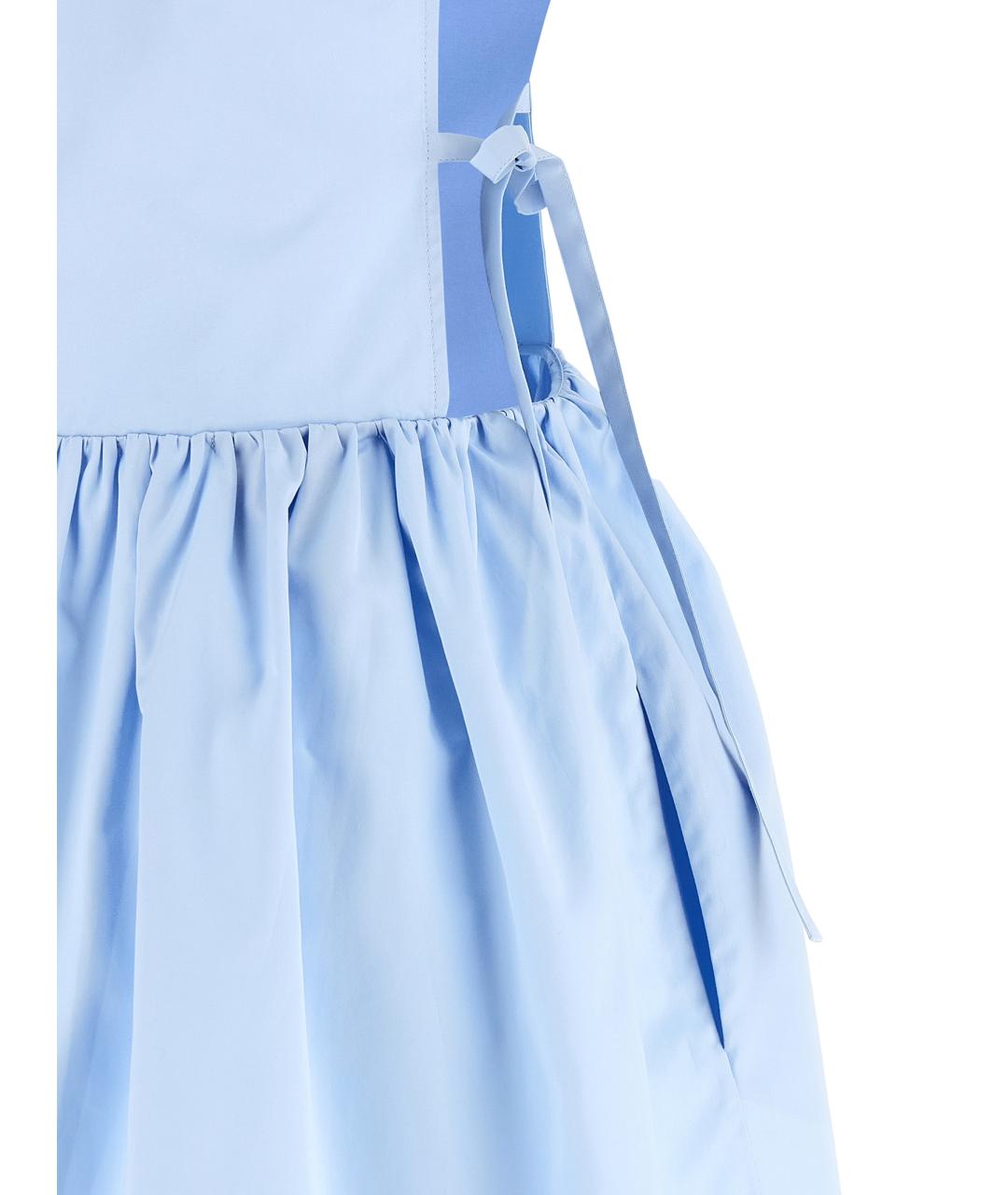 MIU MIU Голубое хлопковое повседневное платье, фото 4