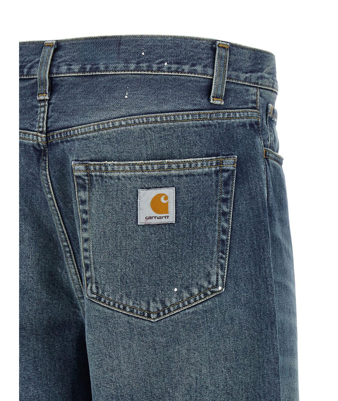 CARHARTT WIP Синие хлопковые прямые джинсы, фото 4