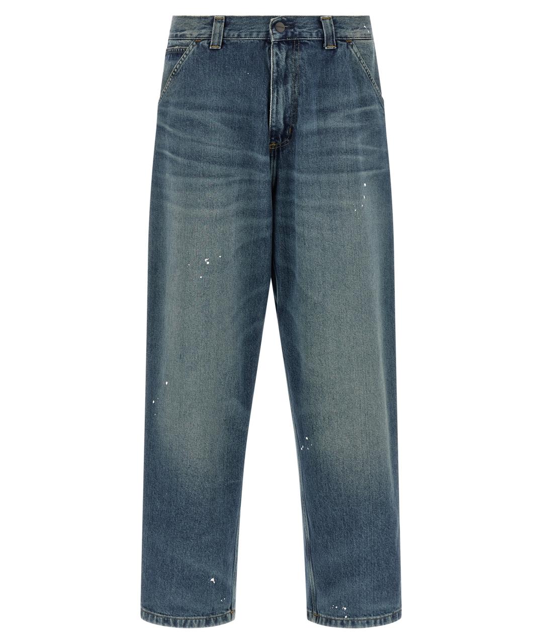 CARHARTT WIP Синие хлопковые прямые джинсы, фото 1